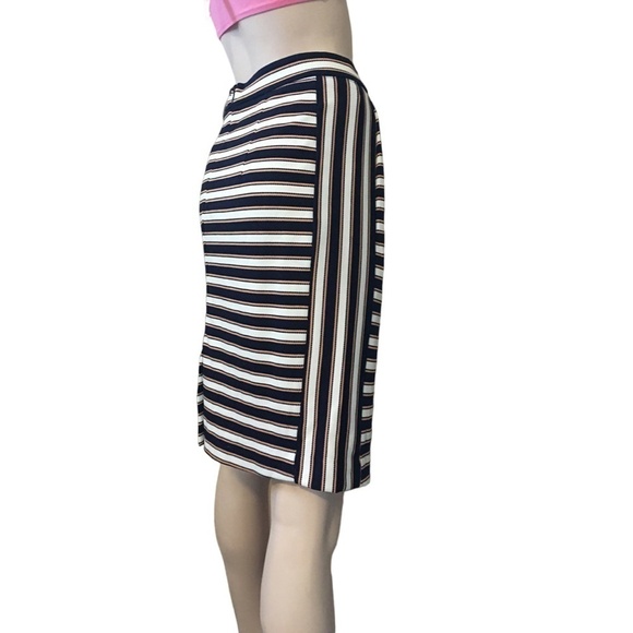 BANANA Republic Rayon Blend Vertical Horizontal Stripe Skirt Stretch Pencil - Picture 3 of 11